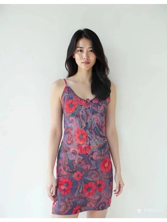 Inner Most Other - Sheer Sexy Nightie Slip Inner Most Floral Dress Slit Sides Vintage Size M